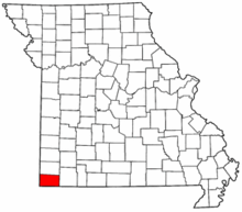 Map of Missouri highlighting McDonald County.png