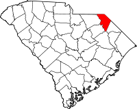 Locatie van Marlboro County in South Carolina