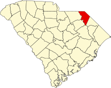 Location of Marlboro County in South Carolina Map of South Carolina highlighting Marlboro County.svg