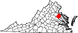 Map of Virginia highlighting Caroline County.svg