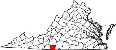 Locatie van Henry County in Virginia