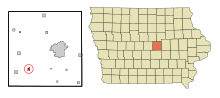 Marshall County Iowa Incorporated and Unincorporated areas Melbourne Highlighted.svg