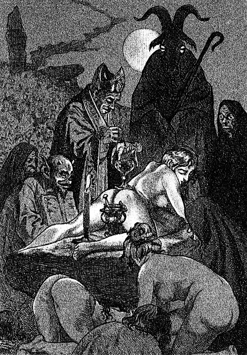 Illustration by Martin van Maële of a Witches' Sabbath from the 1911 edition of La Sorciere, written by Jules Michelet.