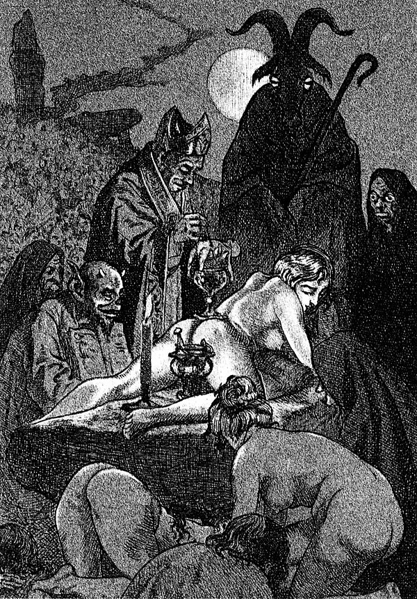 Illustration by Martin van Maële, of a Witches' Sabbath, in the 1911 edition of La Sorciere, by Jules Michelet