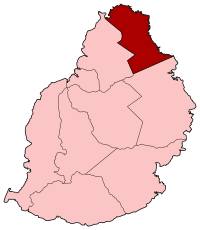 Localização do distrito de Riviére du Rempart na Maurícia