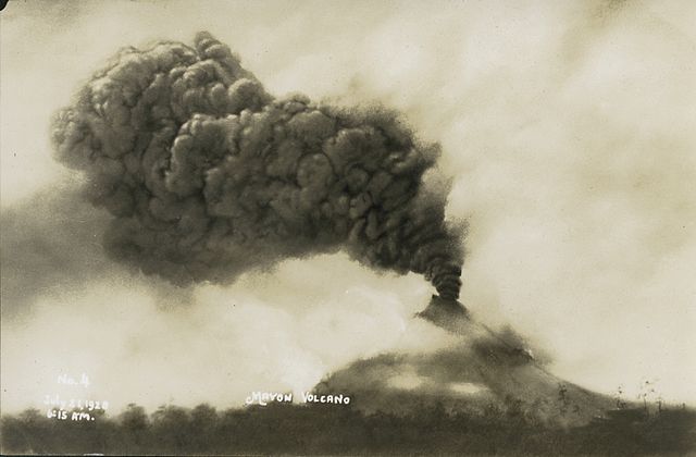 Mount Mayon erupting on July 21, 1928