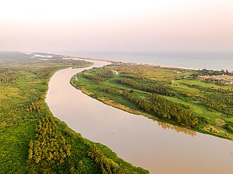 Mono River mouth area in Grand-Popo area, Benin. Mono river in Grand-Popo, Benin.jpg