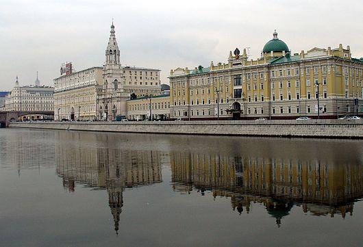 The Rosneft headquarters next to the Saint Sophia Church on the bank of the Moskva River