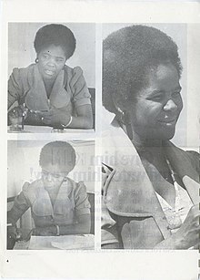 Pelonomi Venson-Moitoi alipokuwa Katibu Tawala wa Bodi ya Ardhi ya Ngwato, 1975.