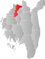 Mapa do condado de Østfold com Spydeberg em destaque.