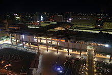 Nagano Station Zenkoji side in Night.jpg