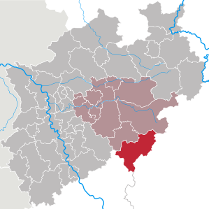 Lage des Kreis Siegen-Wittgenstein in Nordrhein-Westfalen (anklickbare Karte)