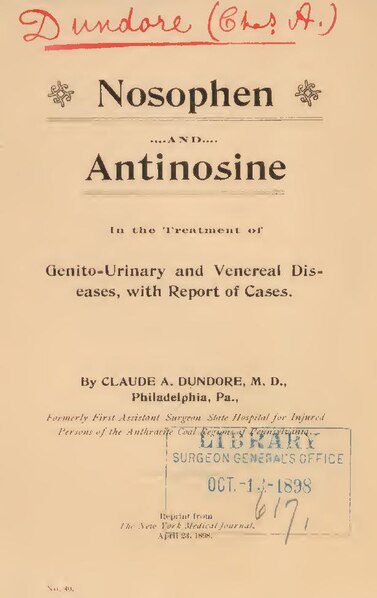 File:Nosophen and antinosine in the treatment of genito-urinary and venereal diseases, with report of cases (IA 101175427.nlm.nih.gov).pdf