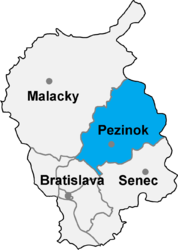 District de Pezinok - Carte