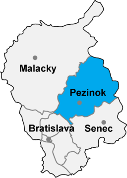 Situo enkadre de Regiono Bratislavo