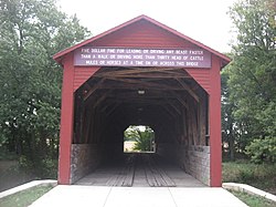 The Oquawka Wagon Bridge, a covered bridge in the township's far north