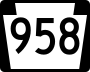 Pennsylvania Route 958 marker