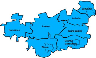 Западно-Варшавский повят на карте