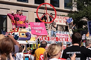 Protesters against the Iraq War in Washington, D.C. in 2007 Peace bus - September 15, 2007.jpg