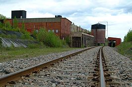 De voormalige pelletfabriek van de Pelsberg mijnen.