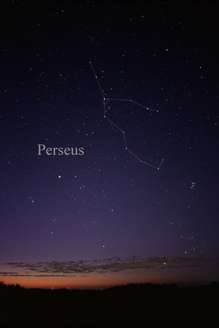 The constellation Perseus as it can be seen by the naked eye