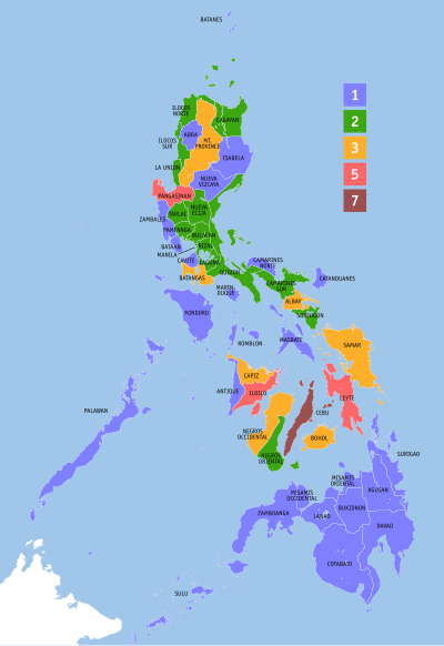 First Congress representation map of the Philippines Ph congress 1.svg