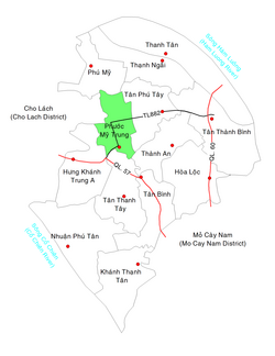 Mỏ Cày Bắc ауданында орналасқан