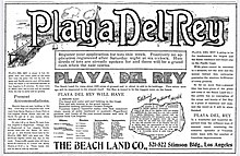 1902 Beach Land Company advertisement for Playa Del Rey