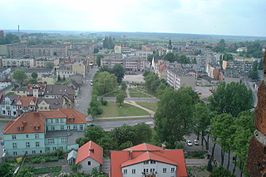 Człuchów vanaf het kasteel