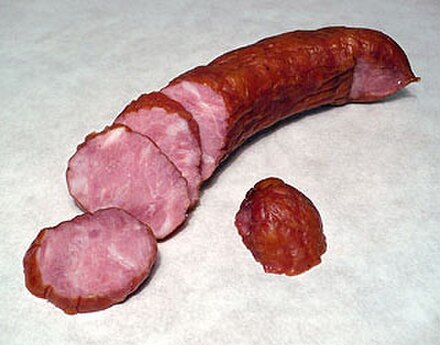 Kielbasa is part of the Polish cuisine, and outside Poland it can be found in places with a history of Polish immigration, like the Canadian Prairie provinces