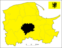 Okres Kościerzyna na mapě vojvodství