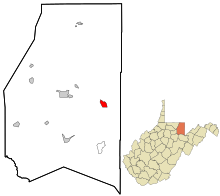 Preston County West Virginia opgenomen en niet opgenomen gebieden Terra Alta highlighted.svg