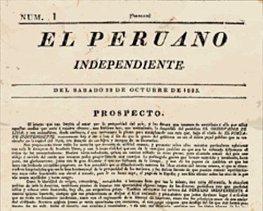 Unua eldono de El Peruano (1825).