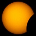 Fixed tripod image of a solar eclipse using a digital-SLR camera with a 500 mm lens