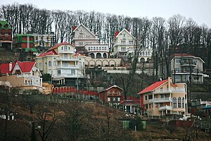 English: Seaside private houses Русский: Частные коттеджи на берегу Черного моря