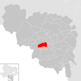 Poloha obce Raach am Hochgebirge v okrese Neunkirchen (klikacia mapa)