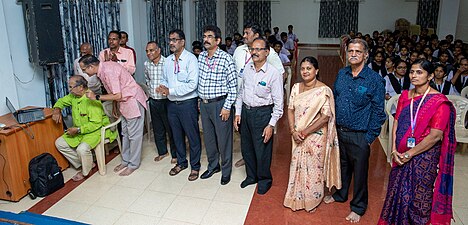 Author M. Prabhakara Joshy releasing the book on Wikimedia Commons