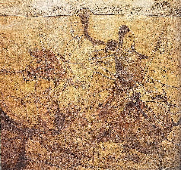 Riders on Horseback, Northern Qi dynasty, the general area of the rebel heartland, although of an earlier date