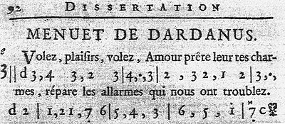 Ziffernschrift von Rousseau Dissertation 1743, S. 92 Ausschnitt