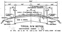 A cross-section of the runway at Loring, showing the depth to which material was built Runway cross section, Loring Air Force Base.png