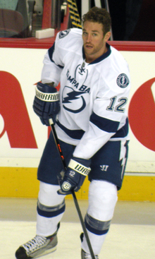 Malone in January 2014 as a member of the Lightning Ryan Malone 140103.png