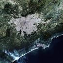 Imagem de satélite focalizando a Região Metropolitana de São Paulo.