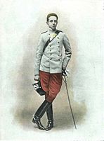 Král S. M. el rey D. Alfonso XIII v kostýmu