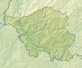 Kaart met de locatie van Warndt