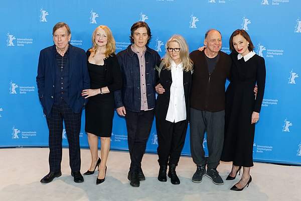 67th Berlin International Film Festival, 2017, Sally Potter with the cast : Timothy Spall, Patricia Clarkson, Cillian Murphy, Sally Potter, Bruno Ganz