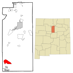 Santa Fe County New Mexico Incorporated and Unincorporated areas Cedar Grove Highlighted.svg