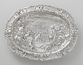 Cuenca auricular con escenas de la historia de Diana y Acteón;  1613;  largo: 50 cm, alto: 6 cm, ancho: 40 cm;  Rijksmuseum (Ámsterdam, Países Bajos)