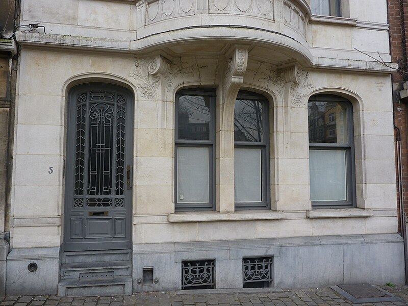 File:Schaerbeek - Place des Bienfaiteurs n°5 - Maison Henri Jacobs (2).JPG