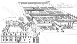 Giardini del Castello di Blois (Jacques Ier Androuet du Cerceau, « Les plus excellents bastiments de France »).