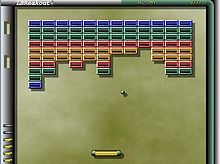 Screenshot del gioco "LBreakout2", un software gratuito simile a "Arkanoid".